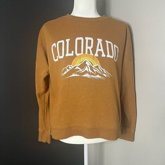 Colsie Woman’s Mustard Long Sleeve Colorado Lightweight Sweatshirt- Size XS - Picture 1 of 9